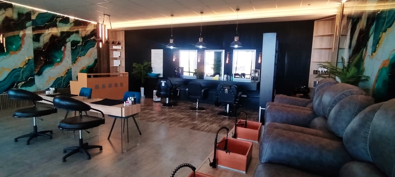 Hair styling station inside Changing Faces